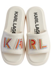 Karl Lagerfeld Paris Women's Opal Slip-On Platform Slide Sandals - Cream