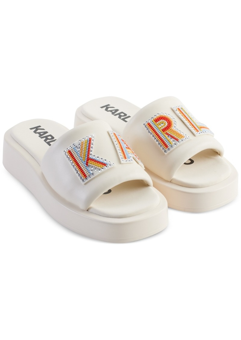 Karl Lagerfeld Paris Women's Opal Slip-On Platform Slide Sandals - Cream