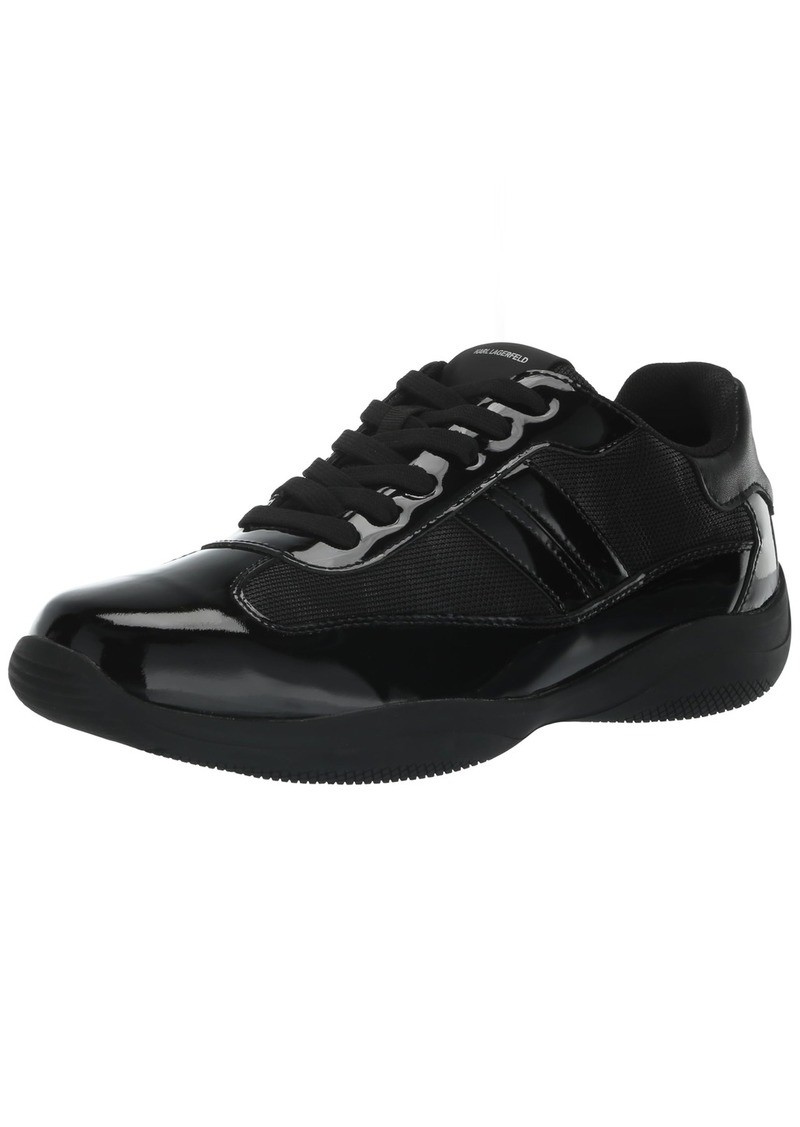 Karl Lagerfeld Paris Men's Patent Leather Camo  Sole Sneaker