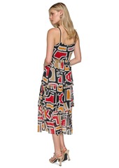 Karl Lagerfeld Paris Women's Printed Tiered-Skirt Dress - Blck Multi