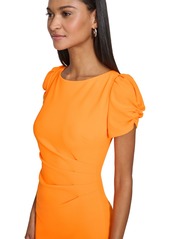 Karl Lagerfeld Paris Women's Puff-Sleeve Sheath Dress - Tangerine