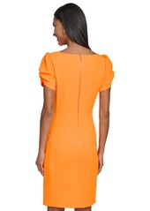 Karl Lagerfeld Paris Women's Puff-Sleeve Sheath Dress - Tangerine