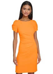 Karl Lagerfeld Paris Women's Puff-Sleeve Sheath Dress - Tangerine