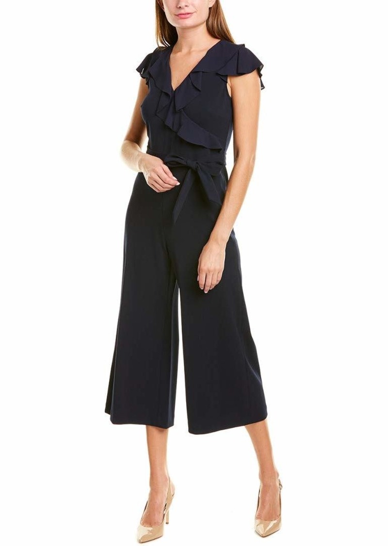 Karl Lagerfeld Paris Women's Ruffle V-Neck Jumpsuit