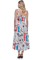 Karl Lagerfeld Paris Women's Signature-Print Dress - Sft Wht Mu