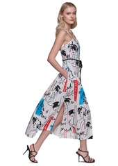 Karl Lagerfeld Paris Women's Signature-Print Dress - Sft Wht Mu