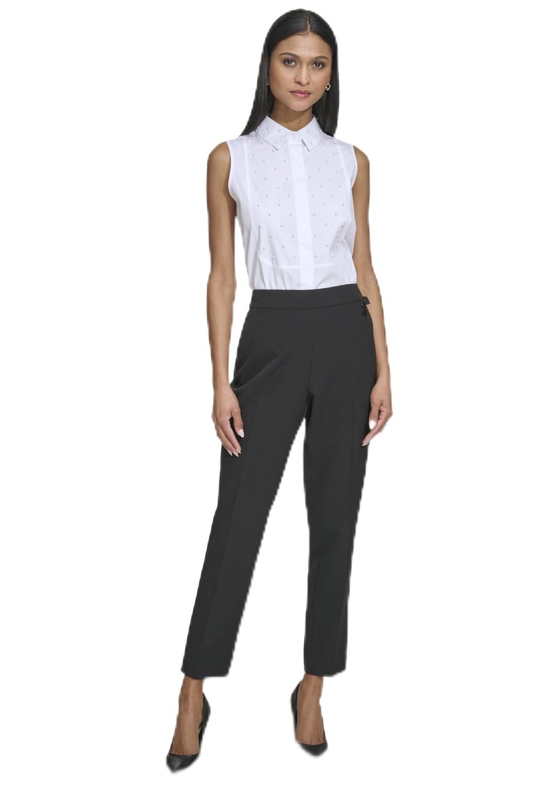 Karl Lagerfeld Paris Women's Slim Fit Elastic Back Suit Pant