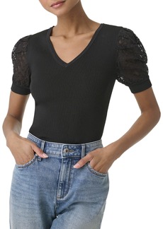 Karl Lagerfeld Paris Women's Soft Short Sleeve Everyday Fashion Sport Sweater