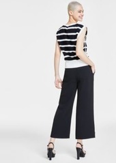 Karl Lagerfeld Paris Womens Striped Sleeveless Sweater Wide Leg Pants
