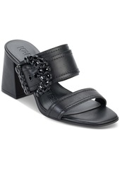 Karl Lagerfeld Paris Women's Sylvie Slip-On Buckled Sandals - Black