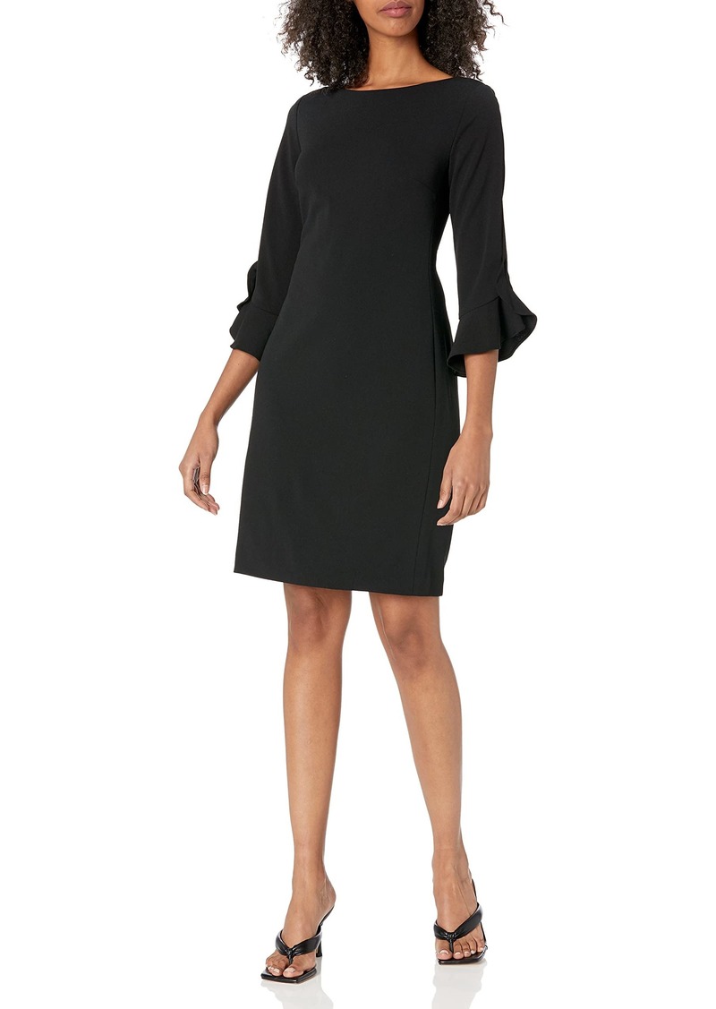 Karl Lagerfeld Paris Women's Tulip Sleeve Crepe Dress