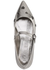 Karl Lagerfeld Paris Women's Veyda Embellished Mary Jane Flats - Pewter