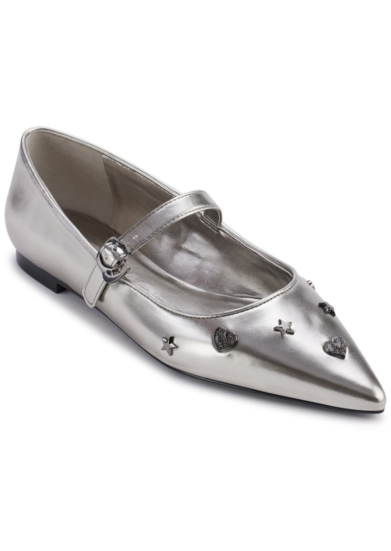 Karl Lagerfeld Paris Women's Veyda Embellished Mary Jane Flats - Pewter