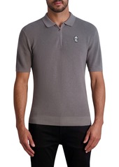 KARL LAGERFELD Rib Quarter-Zip Polo in Grey at Nordstrom Rack