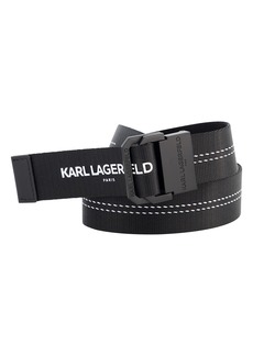 KARL LAGERFELD Stitch Logo Belt in Black at Nordstrom Rack