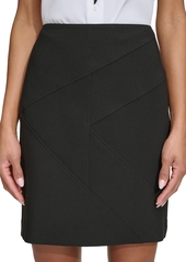 Karl Lagerfeld Women's Seamed Zip-Back Mini Skirt - Fuchsia
