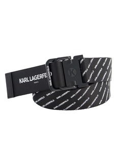 KARL LAGERFELD Woven Logo Belt in Black at Nordstrom Rack