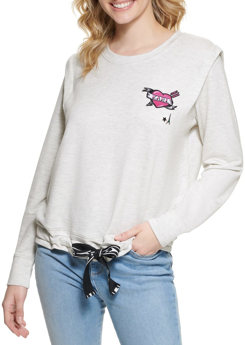 KARL LAGERFELD Women's Long Sleeve Graphic Crewneck Sweatshirt