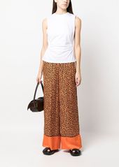 Karl Lagerfeld Kl leopard-print wide-leg trousers