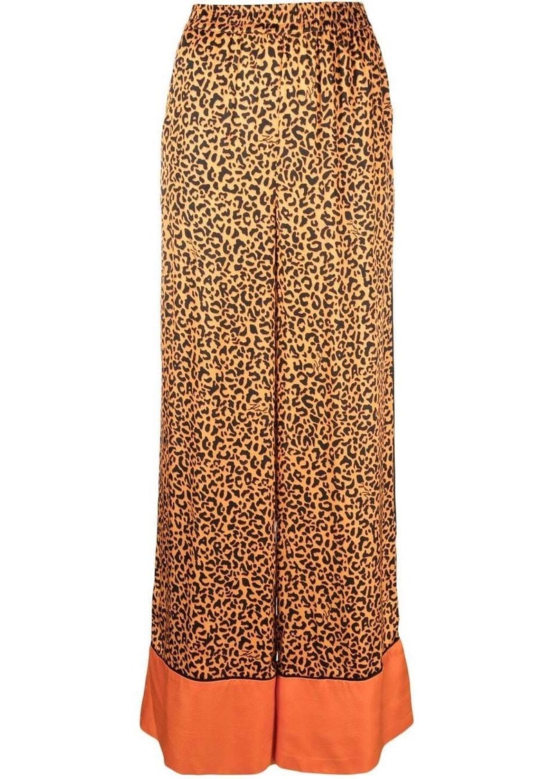 Karl Lagerfeld Kl leopard-print wide-leg trousers