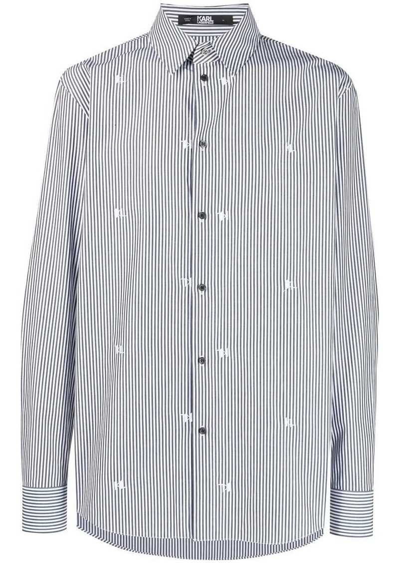 Karl Lagerfeld KL Monogram striped shirt