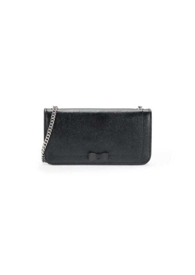 Karl Lagerfeld Kosette Bow Leather Wallet On Chain