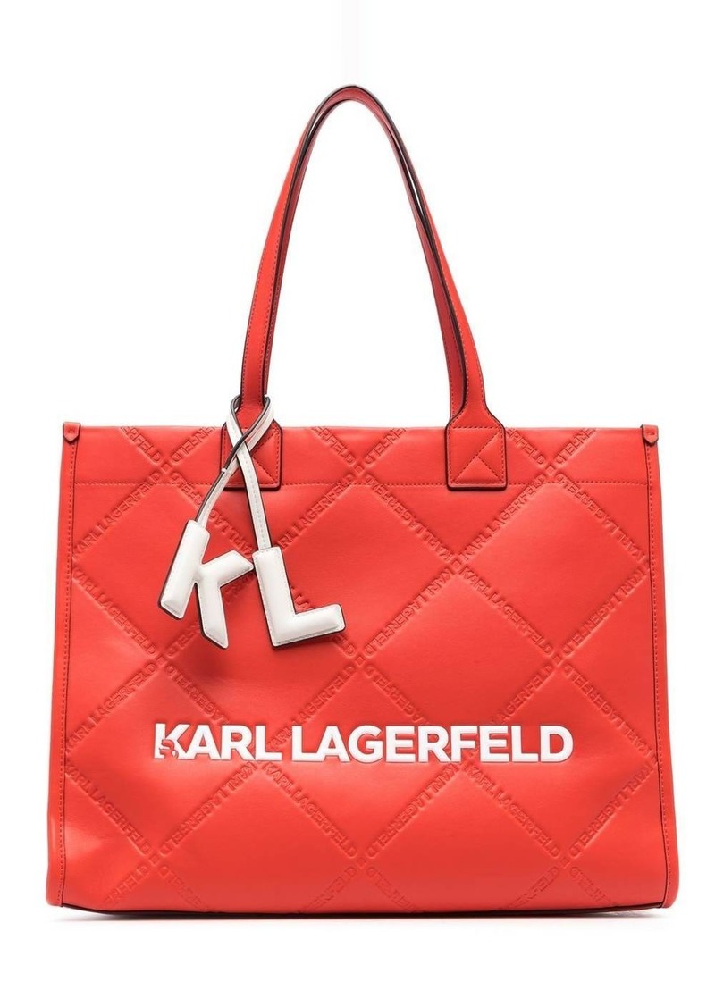 Karl Lagerfeld large K/Skuare embossed tote bag