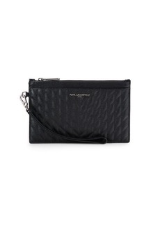 Karl Lagerfeld Leather Quilted Wristlet