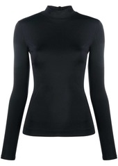 Karl Lagerfeld logo-embroidered high-neck top