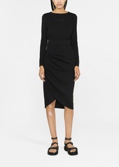Karl Lagerfeld logo-embroidered long-sleeve jersey dress