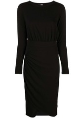 Karl Lagerfeld logo-embroidered long-sleeve jersey dress