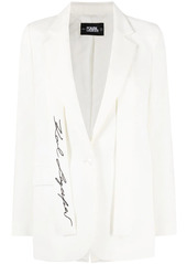 Karl Lagerfeld logo embroidered tailored blazer