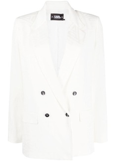 Karl Lagerfeld logo-jacquard double-breasted blazer