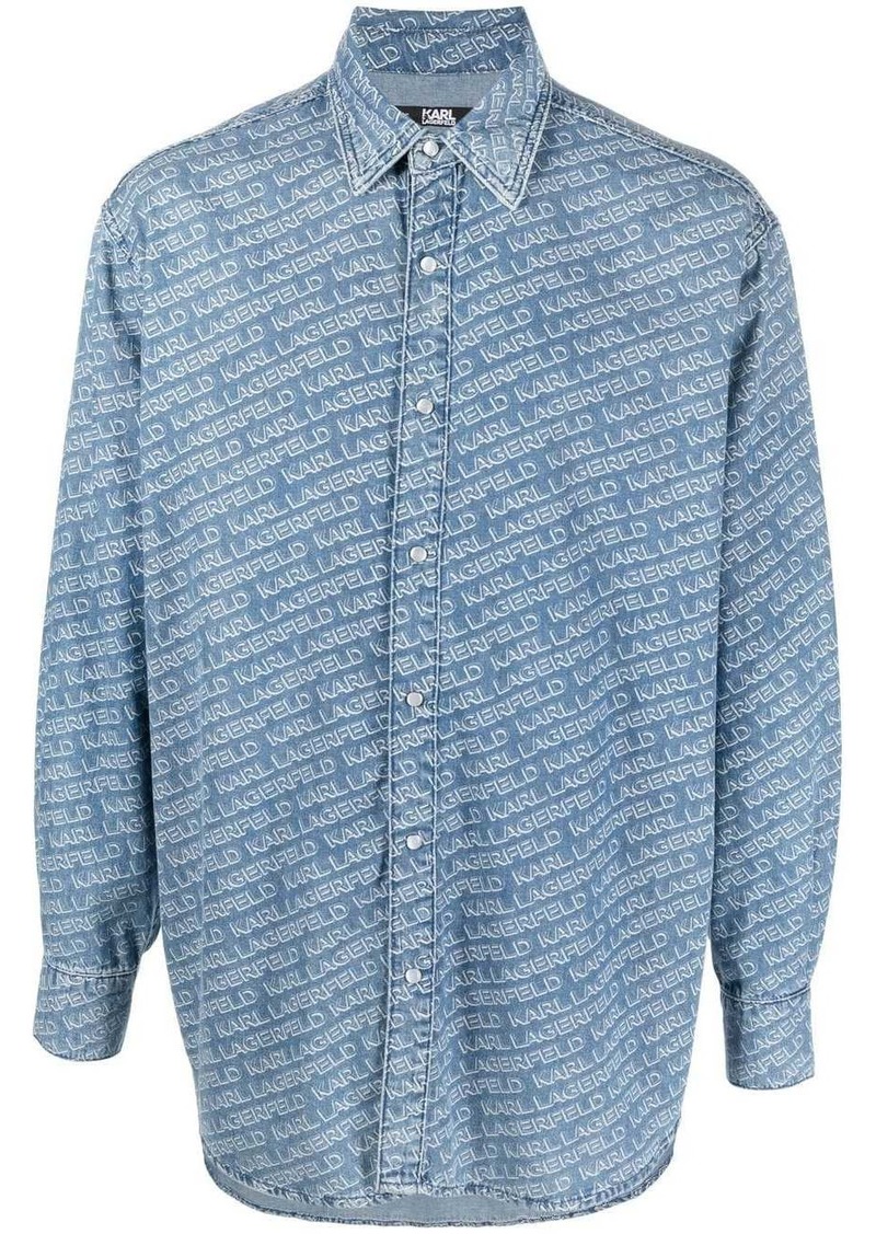 Karl Lagerfeld logo-monogram denim shirt