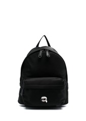 Karl Lagerfeld logo-patch faux-leather backpack