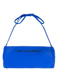 Karl Lagerfeld logo-print bandeau bikini-top