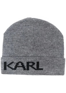 Karl Lagerfeld logo-print beanie