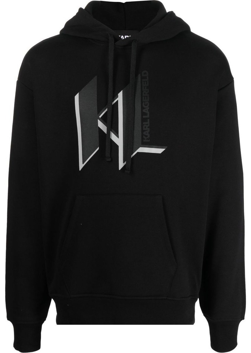 Karl Lagerfeld logo-print cotton hoodie