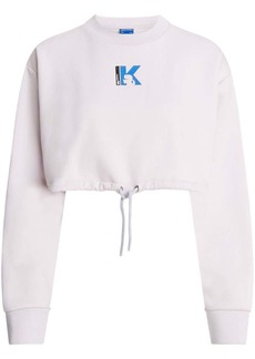 Karl Lagerfeld logo-print drawstring sweatshirt