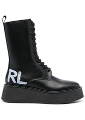 Karl Lagerfeld logo-print lace-top ankle boots