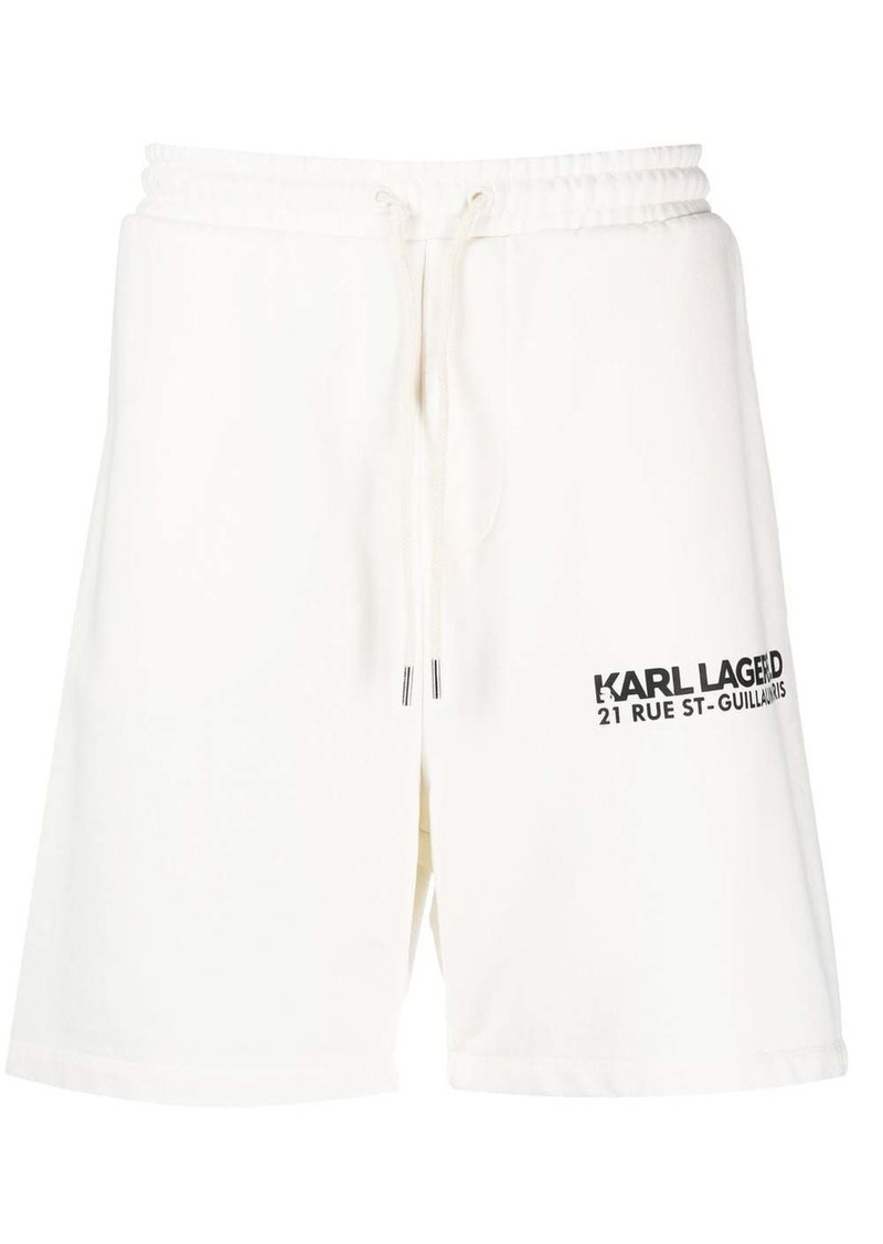 Karl Lagerfeld logo-print organic-cotton track shorts