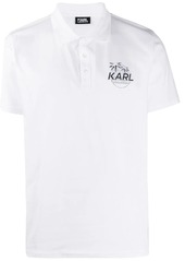 Karl Lagerfeld logo print polo shirt
