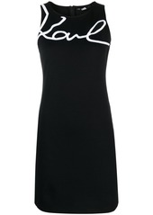 Karl Lagerfeld logo-print sleeveless cotton dress