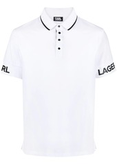 Karl Lagerfeld logo-print stretch-cotton polo shirt