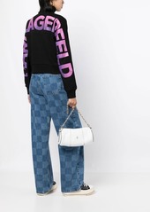 Karl Lagerfeld logo-print zip-up jumper