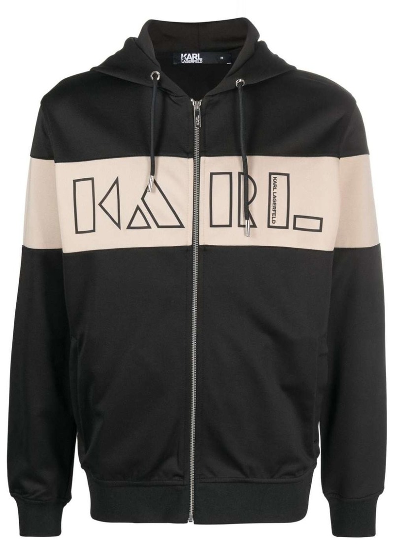 Karl Lagerfeld logo-print zipped hoodie