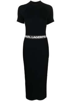 Karl Lagerfeld logo-waist knitted dress