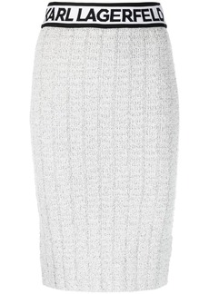 Karl Lagerfeld logo-waistband knitted skirt