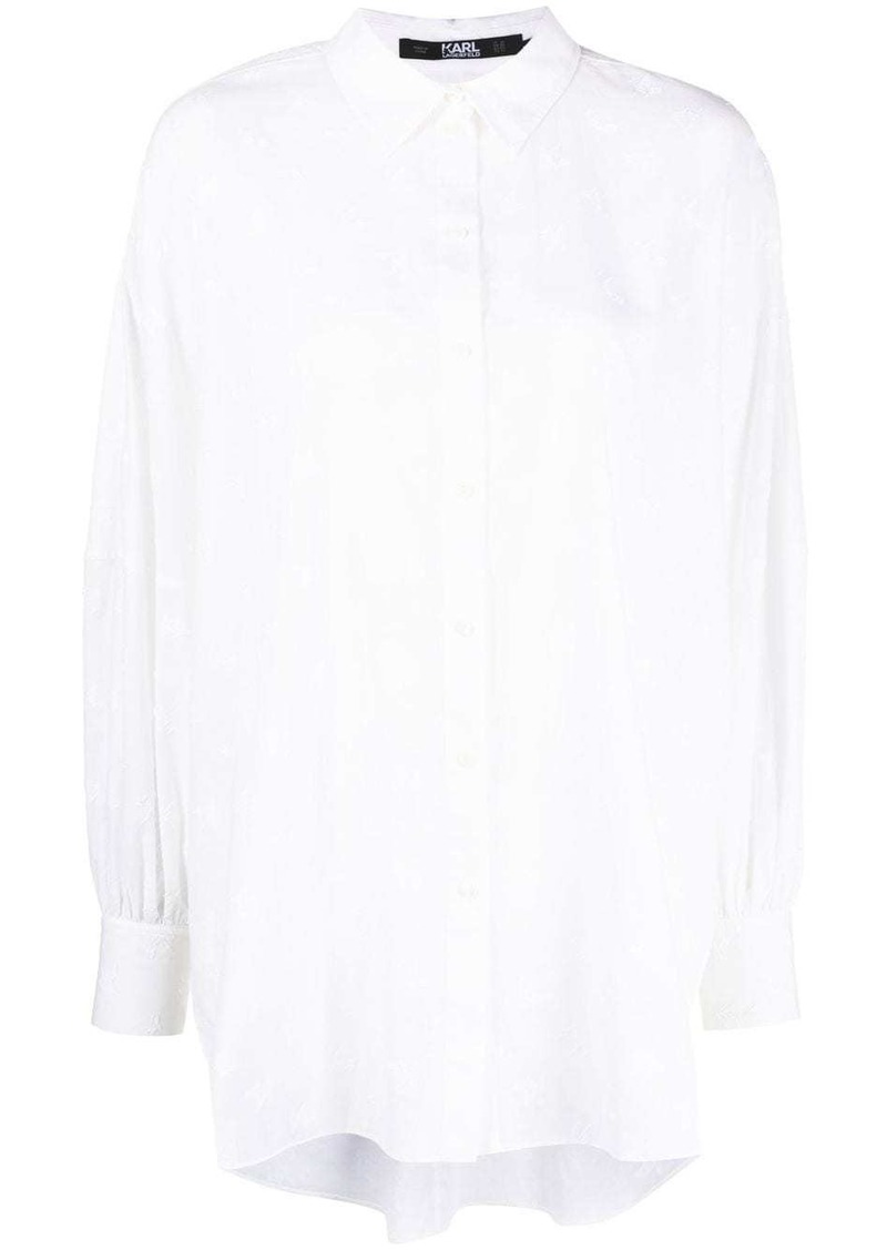 Karl Lagerfeld long-sleeve monogram cotton shirt