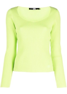 Karl Lagerfeld long-sleeve scoop-neck top